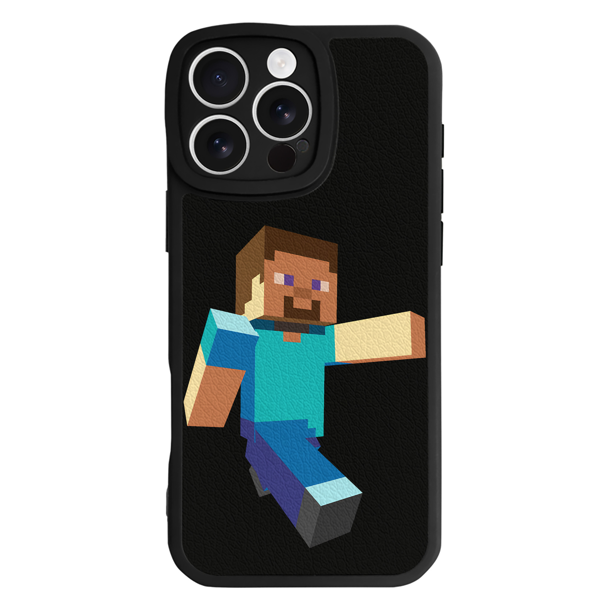 （画像用） マインクラフト ブロックの世界 Minecraft MC Block world 【iPhone 16シリーズ対応】シリコンスマホケース（レザー調） 材質：シリコン